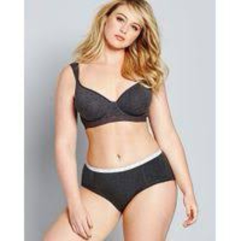 NATURALLY CLOSE FULL COVERAGE BRA & PANTY SET 44DD - GRAY (NEW WITH TAGS)